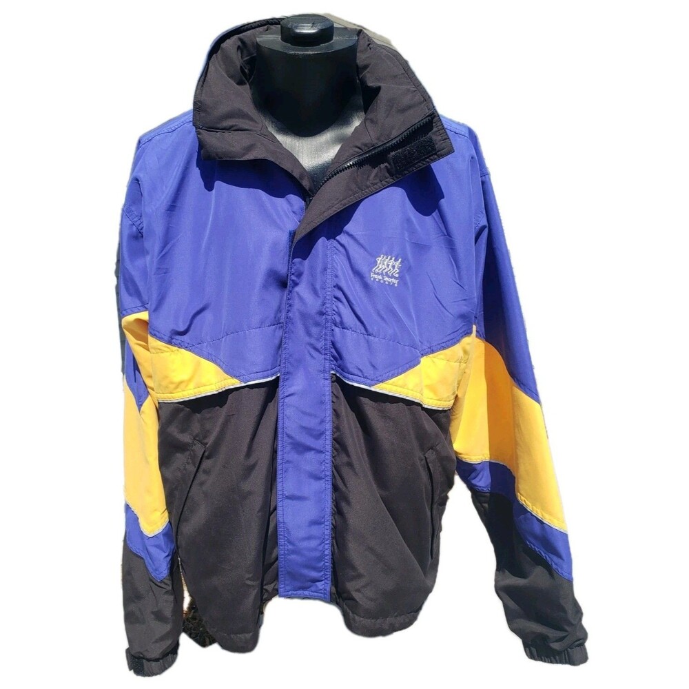 Vintage Frank Shorter Jacket Mens Large Blue Gore Tex Hooded Colorblock 90s EUC!